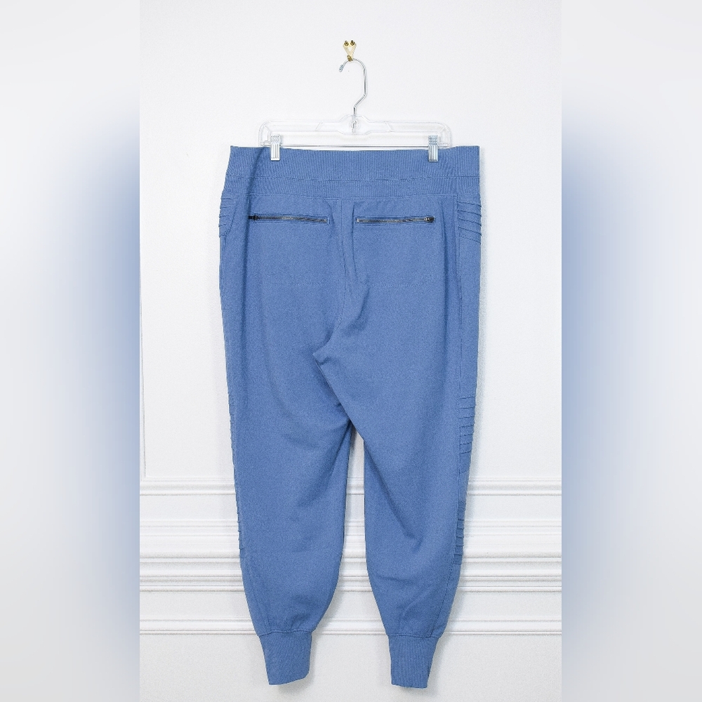 Athleta Venice High Rise Moto Joggers Cottage Blue Zip Pockets Sz 1X Athleisure - Picture 9 of 12